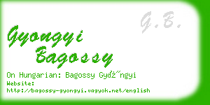 gyongyi bagossy business card